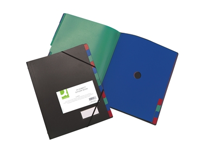 Esijärjestin Q-Connect A4 PP 12-osainen musta - Esijärjestäjät - 201109 - 1