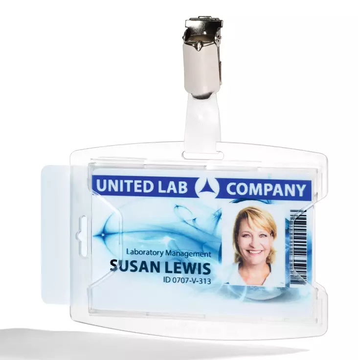 Henkilökorttikotelo Durable reXycle®, jossa klipsi kahdelle kortille 25kpl - Nimikortit, kongressineulat, kaulanauhat - 896219 - 1