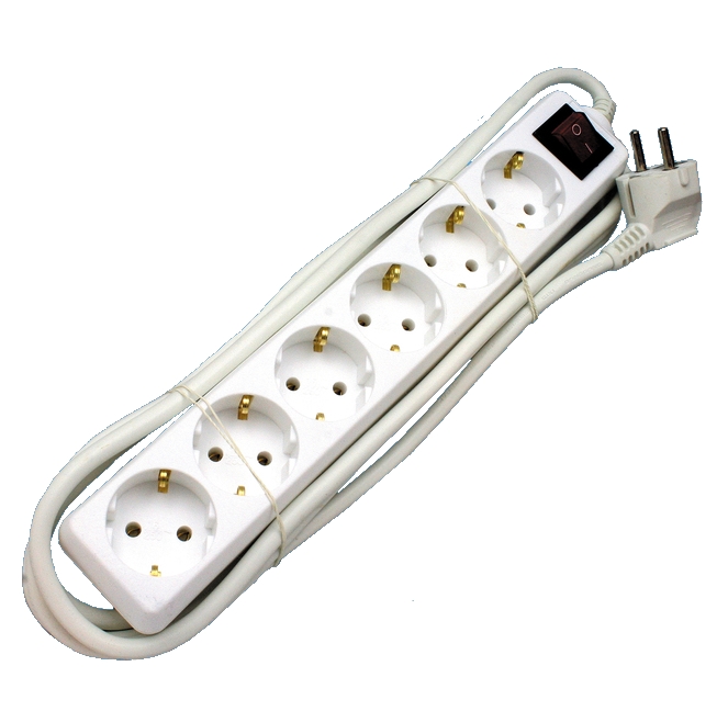 Jatkojohto 6-os./maadoitettu. 1.5m - Valaisimet, jatkojohdot - 6009 - 1