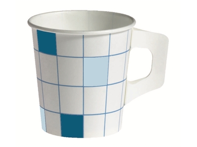 Kahvikuppi Siniruutu korvallinen 17.5cl/80 - Kertakäyttöastiat - 279449 - 1