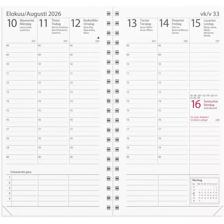 Kalenteri 2026 Interplano vuosipaketti suomenkielinen/ruotsinkielinen - Taskukalenterit - 398009 - 1
