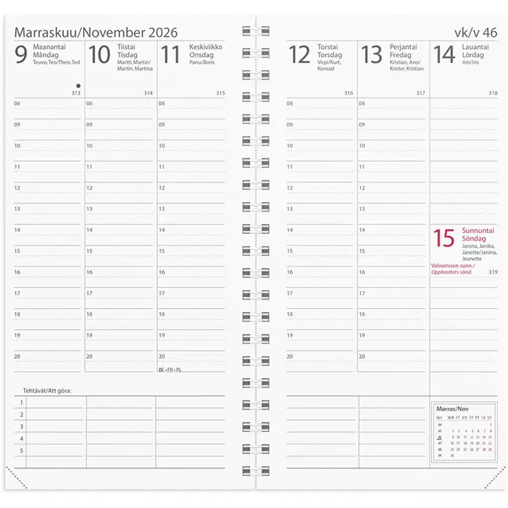 Kalenteri 2026 Plan vuosipaketti (kaksikielinen) - Taskukalenterit - 398019 - 1