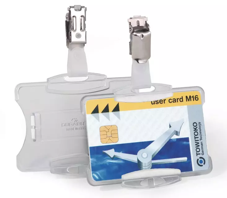 Kulkukorttikotelo Durable 8118 54x85mm 25 kpl, läpinäkyvä - Nimikortit, kongressineulat, kaulanauhat - 811819 - 2