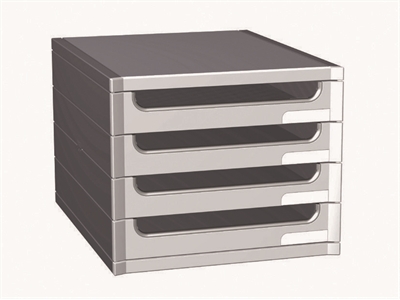 Laatikosto 4-os Exacompta Big-Box tummanharmaa - Säilytyslaatikot, -kuutiot - 283489 - 1