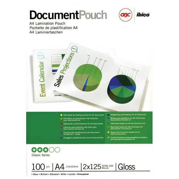 Laminointitasku GBC A4 125 mikronia - Asiakirjasidonta ja laminointi - 150399 - 1