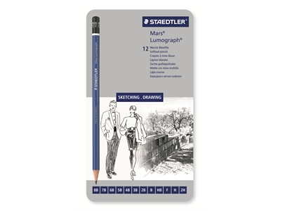 Lyijykynälajitelma Mars Lumograph 6B-2H 12 kovuutta - Lyijykynät - 308629 - 1