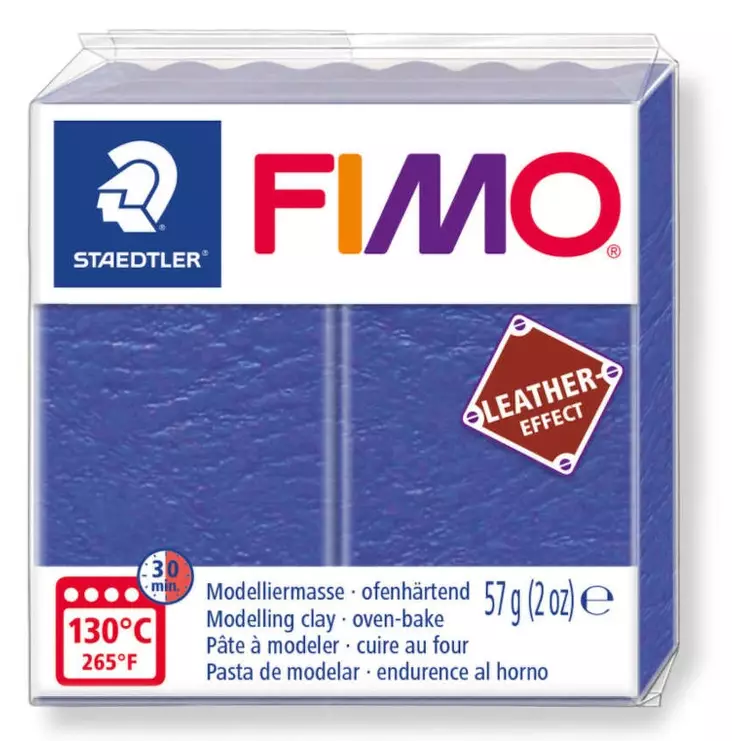 Muovailuvaha nahkaefekti FIMO 57g Indigon sininen - Muovailuvahat - 8010-309 - 1