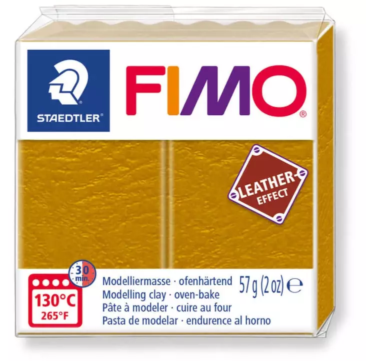 Muovailuvaha nahkaefekti FIMO 57g Okra - Muovailuvahat - 8010-179 - 1