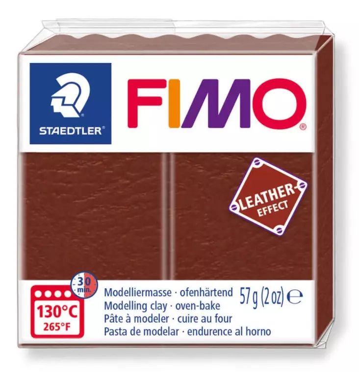 Muovailuvaha nahkaefekti FIMO 57g ruskea - Muovailuvahat - 8010-779 - 1