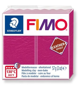 Muovailuvaha nahkaefekti FIMO 57g Vadelma - Muovailuvahat - 8010-229 - 1