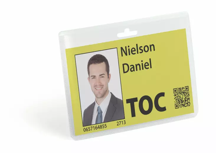 Nimikorttikotelo Durable 8251 60x90mm PP 20kpl - Nimikortit, kongressineulat, kaulanauhat - 825119 - 1