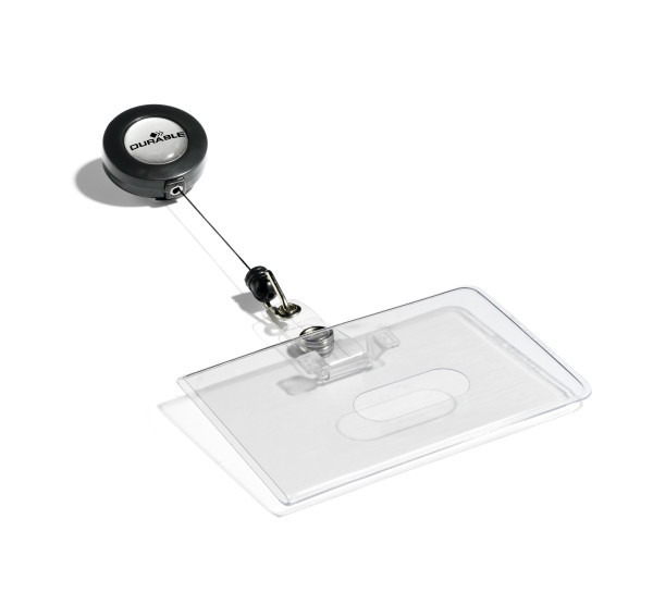 Nimikorttikotelo pidikkeellä Durable 54x85mm, 10kpl - Nimikortit, kongressineulat, kaulanauhat - 801619 - 1