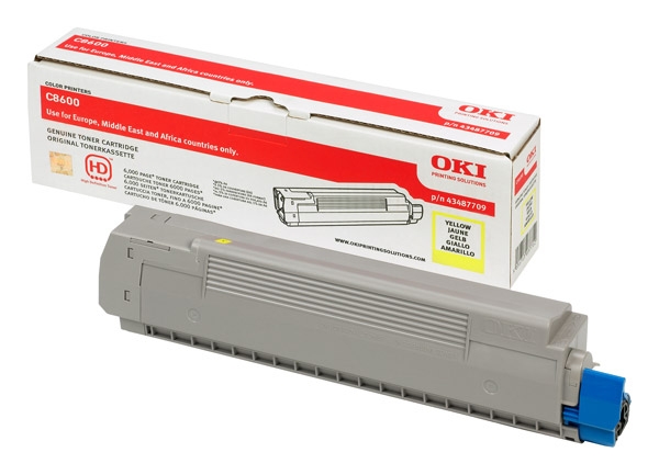 Oki C8600/8800 keltainen värikasetti 6k - Oki laserkasetit - 43487709 - 1