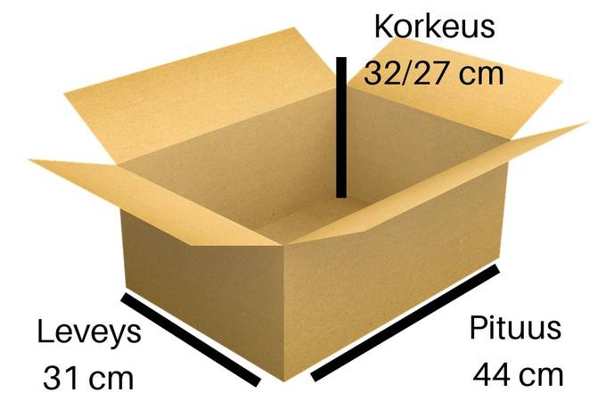 Pakkauslaatikko A3/10C 44x31,5x32/27cm aaltopahvi - Pahvilaatikot - 633009 - 3