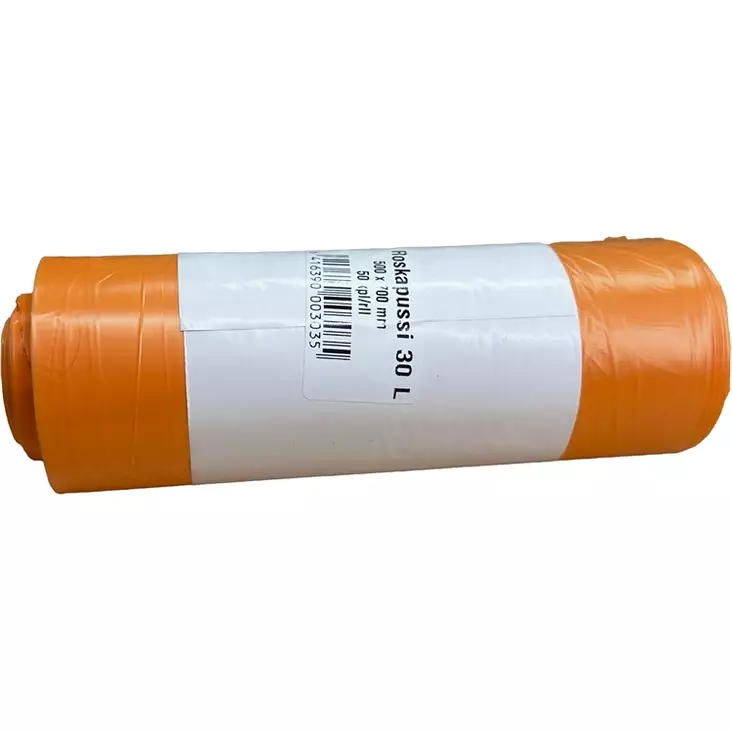 Roskapussi oranssi 30 litraa/50 kpl - Jätepussit- ja säkit - 18039 - 1