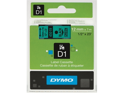 Tarrakasetti Dymo D1 45019 12mm vihreä/musta - Dymo tarrakirjoittimet ja tarrateipit - 254119 - 1