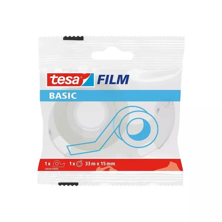 Tesa teippiteline + teippi 15mm X 33M - Toimistoteipit, teipinkatkojat - TESA58549 - 1