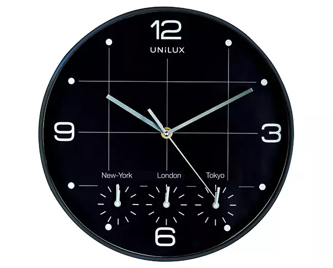 UNILUX ON-TIME SEINÄKELLO MUSTA 30,5CM - Kellot - 90629 - 1