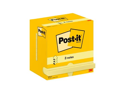 Viestilappu Post-It Z-notes 76x127mm keltainen /12 - Viestilaput, muistilaput, kuutiot - 18359 - 1