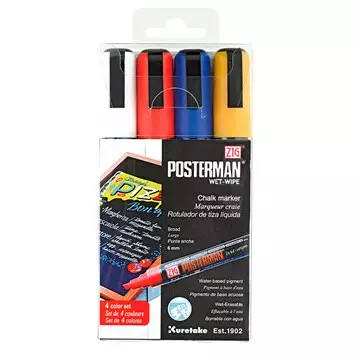ZIG Posterman Wet Wipe 6mm oranssi - Lasitaulutussit, liidut - PMA-5504VA - 1