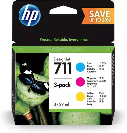 HP no 711 3-pack 3 X 29ml - HP mustesuihkupatruunat - P2V32A - 1