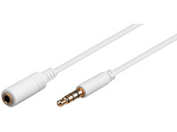 3.5mm 4-pin 3m M-F White - Audiokaapelit - IPOD005A - 1