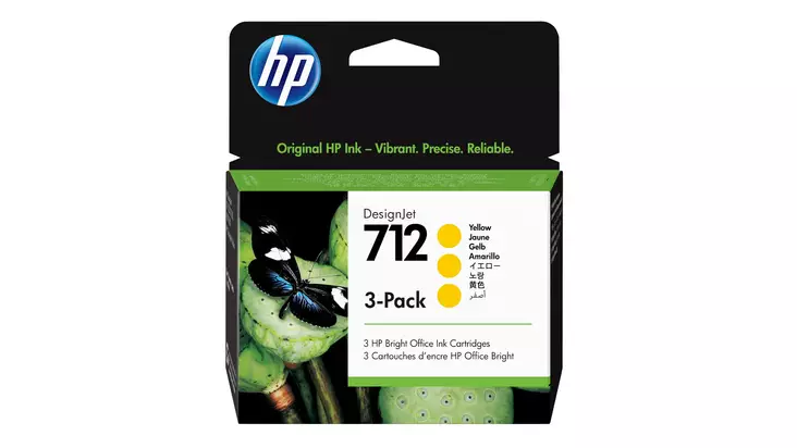 HP 712 29ml Yellow 3kpl - HP mustesuihkupatruunat - 3ED79A - 1