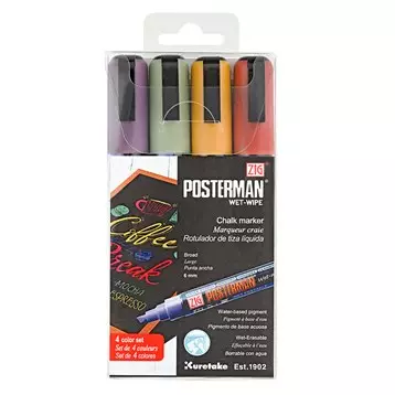 ZIG Posterman Wet Wipe 6mm oranssi - Lasitaulutussit, liidut - PMA-5504VB - 1