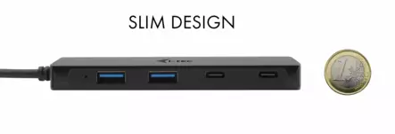 USB-C-keskitin 2xUSB-C 2xUSB-A 3.0 metallinen 19 cm passiivinen kaapeli - USB jakajat - C31HUBMETAL2A2C - 2