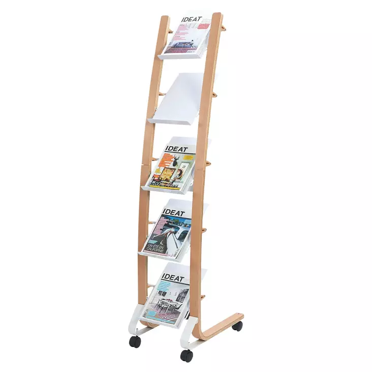 Alba Mobile esiteteline A4 5-osainen, puu/valkoinen - Esitetelineet - DD5PMWBC - 1