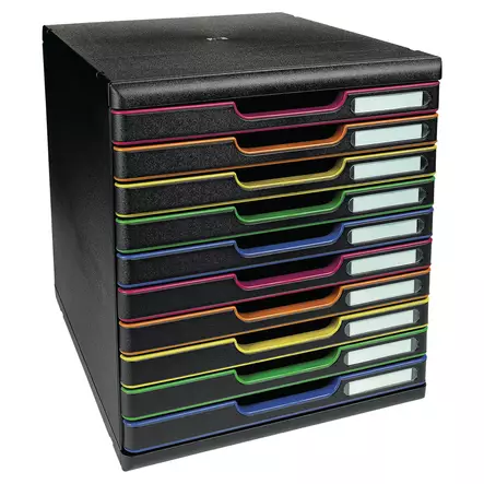 Exacompta Harlequin laatikosto 10-osainen - Säilytyslaatikot, -kuutiot - 302914D - 1