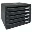 Exacompta Big Box plus laatikosto 5-osainen musta - Lomakelaatikot, kortistolaatikot - 308714D - 1