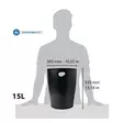 Exacompta Ecobin paperikori 15L musta - Paperikorit, roskakorit - 453014D - 2
