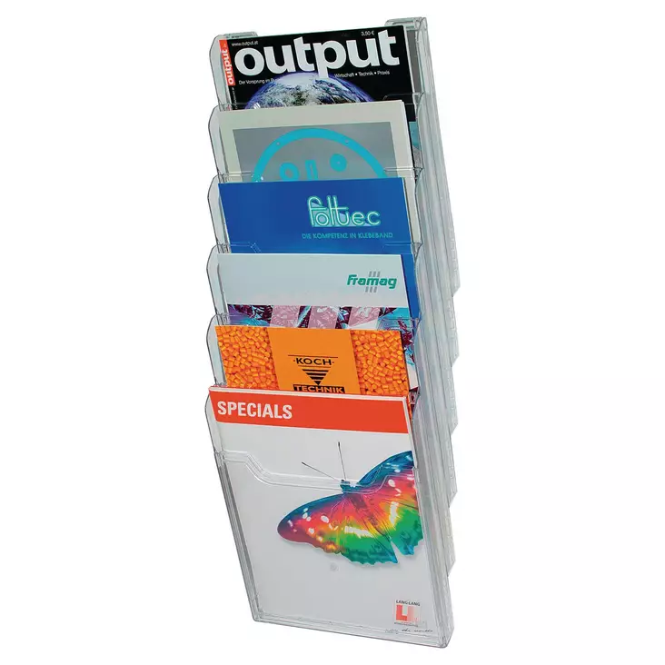 Exacompta lehtiteline seinämalli A4 6-osainen kirkas - Infotaskut, julistekehykset - 64758D - 1