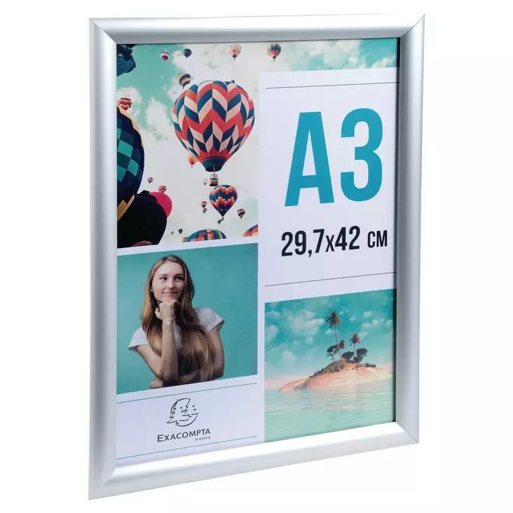 Snap valokuvakehys A3 alumiini hopea - Infotaskut, julistekehykset - 8394358D - 1