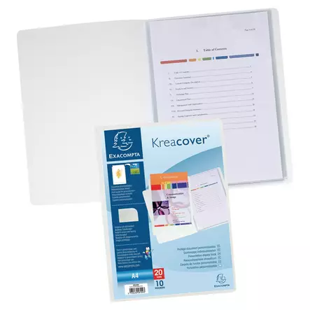 Exacompta esittelykansio A4 10-osainen valkoinen - Kansiot - 58109E - 1