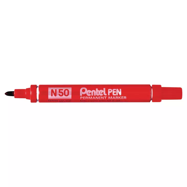 Pentel N50 huopakynä pyöreä 1-2 mm permanent punainen - Merkkauskynät, -tussit - N50-BE - 1
