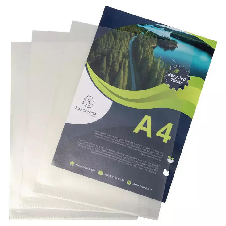 Exacompta 53820E muovitasku A4 PP, 1kpl = 100 taskua - Muovi- ja kansiotaskut - 58320E - 1