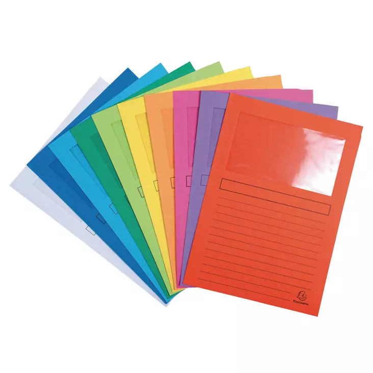 Exacompta Forever kartonkitasku ikkunalla värilajitelma, 1 kpl=100 kansiota - Kansiotaskut - 50100E - 1