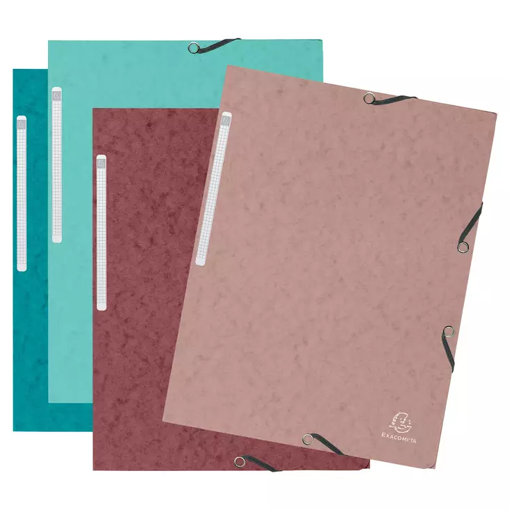 Exacompta kulmalukkokansio A4 3 läppää värilajitelma, 1 kpl=4 kansiota - Kansiot - 55270E - 1