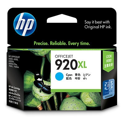 HP 920XL cyan Officejet 6500 - HP mustesuihkupatruunat - CD972AE - 1
