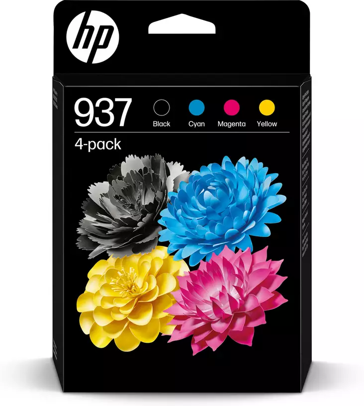 HP 937-4 väriä.c,m,y 800s black 1450s - HP mustesuihkupatruunat - 6C400NE - 1