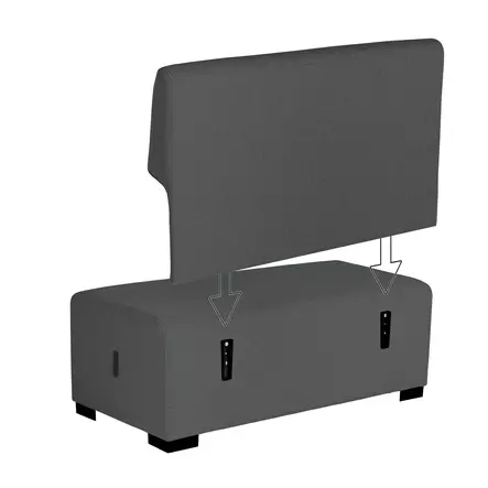 Alba Hizia selkänoja antrasiitin harmaa 120 x 16 x 65cm - Kiinteistövarusteet - HIZIAC2BG - 2