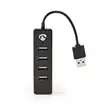 USB-Keskitin | 4-Porttinen | USB 2.0 | Musta - USB jakajat - UHUBU2420BK - 1