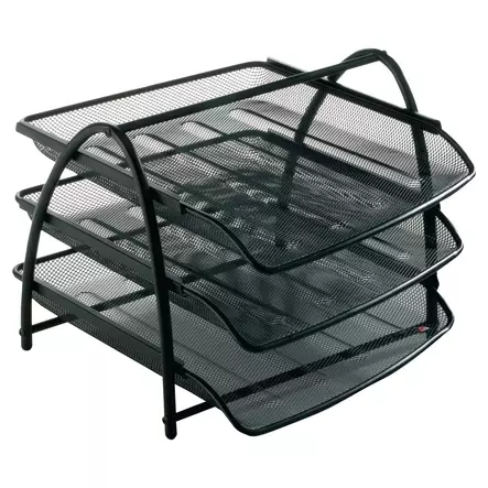 Alba Mesh lomakelaatikko metalli musta, 1 kpl=3 lokeroa - Lomakelaatikot, kortistolaatikot - MESHTRAY3N - 2