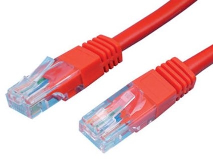RJ-45 verkkokaapeli Cat 5, 0.5m, punainen - Verkkokaapelit - 1266PUN - 1