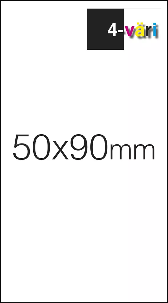 Käyntikortti 2-puoleinen 4/4 50x90 pysty - Käyntikortit - 151549P - 1