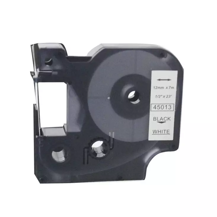 Dymo12mm valk/must teippikasetti tarvike - Dymo tarrakirjoittimet ja tarrateipit - 45013OR - 1