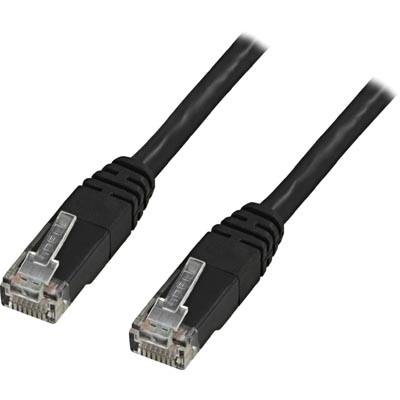 RJ45 verkkokaapeli 0,5m, musta - Verkkokaapelit - 1266MUS - 1