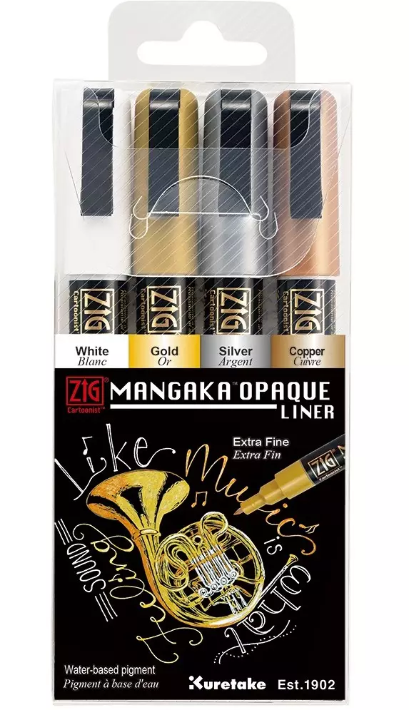 ZIG Mangaka Opaque Liner 4 pack - Kalligrafiakynät - ZIGCNMOL4V - 1